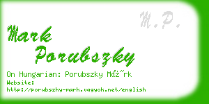 mark porubszky business card